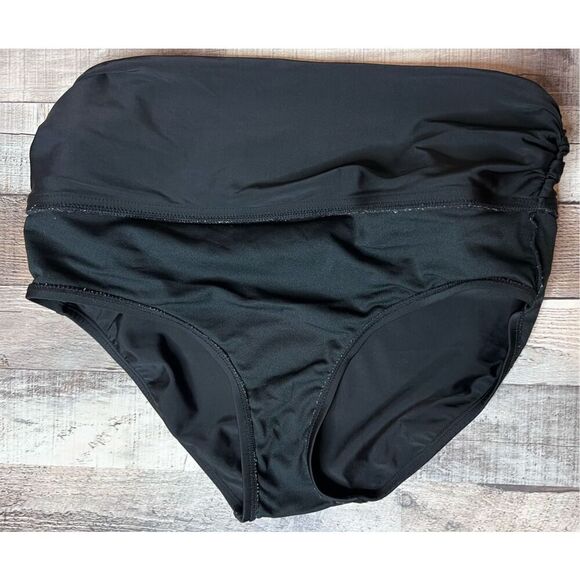 BOGOF Isabel Maternity 2pc Tankini Swimsuit Tropical Green Halter Black Bottom - Picture 10 of 15